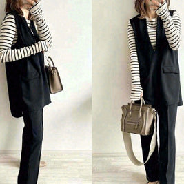 「72H限定！半額以下！」3色展開 パンツセット 2点SET 入学式 入園式 卒業式 卒園式 七五三 結婚式 コンサバ 無地 トップス＋ハイウエストパンツ ID210