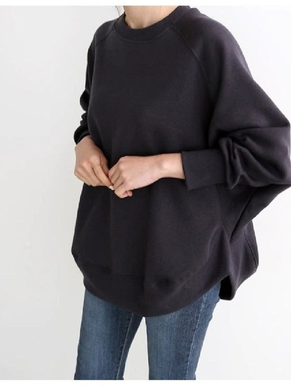 無地 スウェット トレーナー レディース 長袖 クルーネック ゆったり シンプル カジュアル 通勤 通学 体型カバー おしゃれ トップス 秋冬 新作 人気 ID1883
