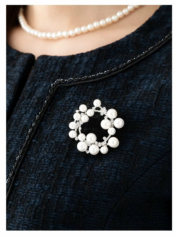 ランキング1位！ブローチ フォーマル 卒業式 卒園式 入学式 入園式 セレモニー ママスーツ パール キュービックジルコニア ピン 華やか 大人 上品 ゴールド シルバー チャコール ID1270