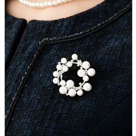 ランキング1位！ブローチ フォーマル 卒業式 卒園式 入学式 入園式 セレモニー ママスーツ パール キュービックジルコニア ピン 華やか 大人 上品 ゴールド シルバー チャコール ID1270