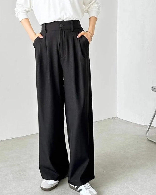 3色展開 ハイウエスト ワイドパンツ レディース ストレートパンツ ゆったり シンプル きれいめ カジュアル 通勤 通学 体型カバー お出かけ デート 人気 春秋 新作 ID1498