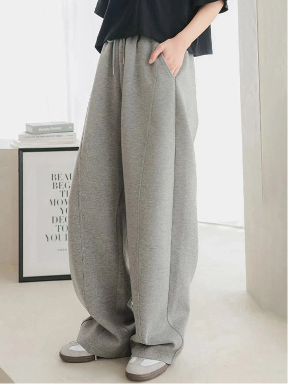 カーブパンツ スウェットパンツ ワイドパンツ レディース [ 丈が選べる ] 秋 秋服 秋冬 ユニセックス メンズ パンツ ボトムス ズボン 長ズボン ロングパンツ ワイド スウェット ウエストゴム 体型カバー 低身長 高身長 丈 短い 丈長め 長め ゆったり ID1656