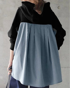 3色展開 お洒落 綺麗め 美シルエット お尻が隠れる 後ろで魅せる バックタックパーカー スウエット アウター 体型カバー 秋 冬 長袖 きれいめ 可愛い かわいい 20代 30代 40代 ID1510