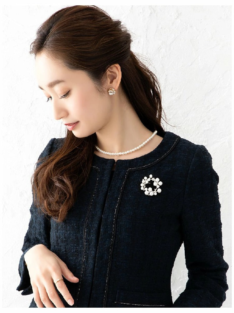 ランキング1位！ブローチ フォーマル 卒業式 卒園式 入学式 入園式 セレモニー ママスーツ パール キュービックジルコニア ピン 華やか 大人 上品 ゴールド シルバー チャコール ID1270