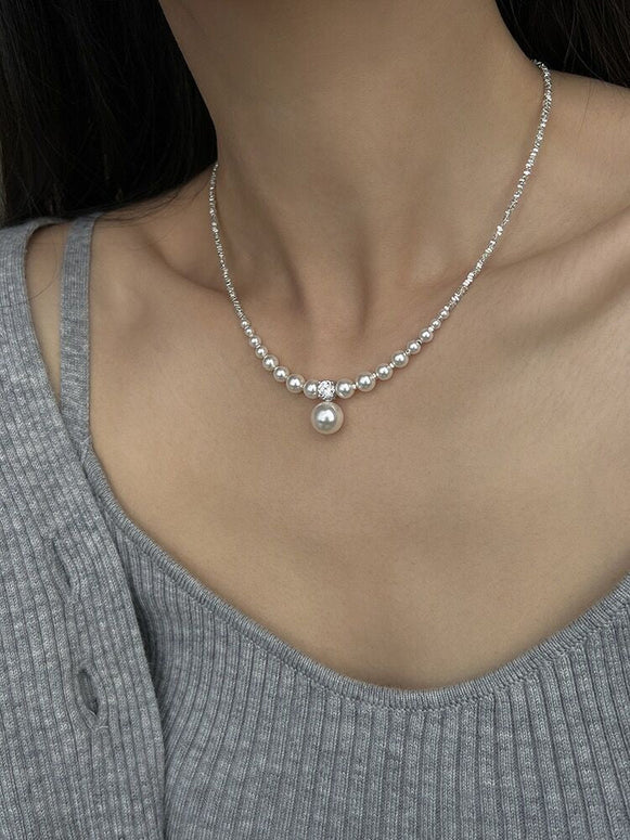 パールネックレス レディース 高級感 エレガント シンプル おしゃれ チョーカー 結婚式 パーティー プレゼント ギフト 人気 アクセサリー ID1575