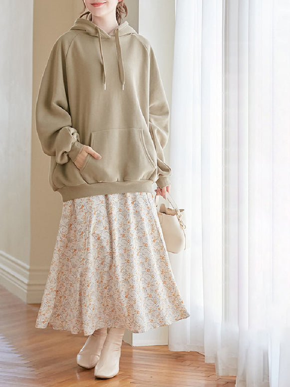 5色展開 パーカー レディース 裏起毛 スウェット フーディー プルオーバー ゆったり 暖かい 防寒 厚手 シンプル 無地 カジュアル 体型カバー 秋冬 通学 通勤 おしゃれ ID1638