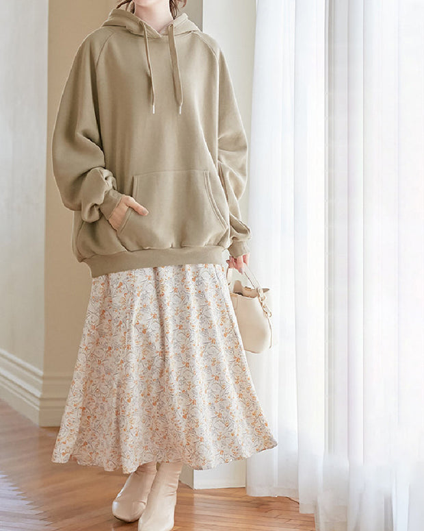 5色展開 パーカー レディース 裏起毛 スウェット フーディー プルオーバー ゆったり 暖かい 防寒 厚手 シンプル 無地 カジュアル 体型カバー 秋冬 通学 通勤 おしゃれ ID1638