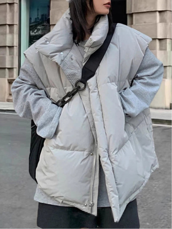 「今買わなきゃ損！」中綿 ベスト レディース 立ち襟 ジャケット ゆったり シンプル 体型カバー カジュアル ストリート おしゃれ 暖かい 秋冬 新作 ID2145