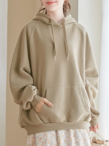 5色展開 パーカー レディース 裏起毛 スウェット フーディー プルオーバー ゆったり 暖かい 防寒 厚手 シンプル 無地 カジュアル 体型カバー 秋冬 通学 通勤 おしゃれ ID1638