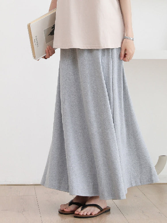 5色展開 ロングフレアスカート Aラインスカート ハイウエスト 体型カバー 無地 上品 カジュアル 通勤 お出かけ 春夏秋 レディース ID1279