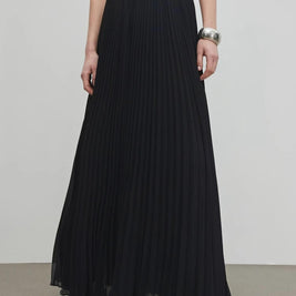 シフォンプリーツロングスカート 夏新作 軽やかロング丈 上品きれいめ オフィス/お出かけ/デート 半身スカート 大人エレガント ホワイト ID560
