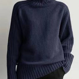 洗える ハイネック ニットセーター ニット レディース セーター ゆったり 長袖 シンプル 無地 体型カバー 大人カジュアル 通勤 通学 秋冬新作 暖かい トップス ID1824