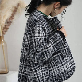 「限定価格は今だけ！」チェック柄 ジャケット レディース きれいめ 大人カジュアル ゆったり おしゃれ 上品 アウター 通勤 防寒 秋冬 ID2238