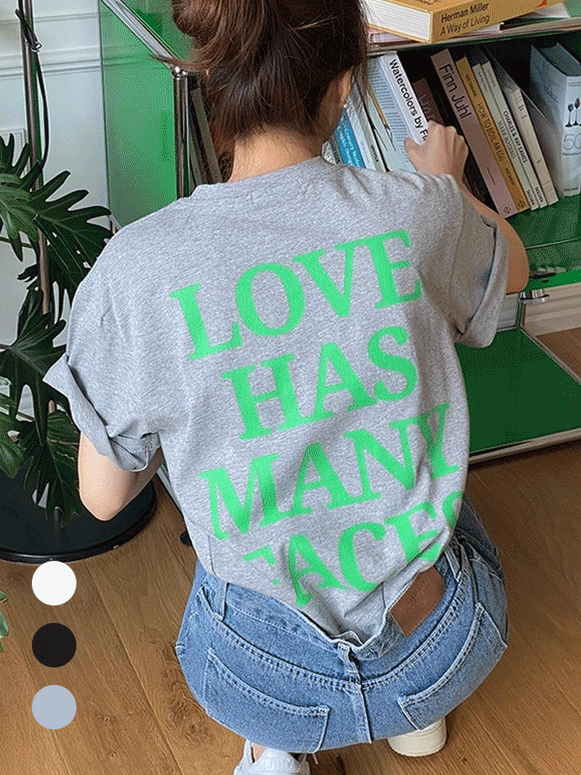 【197】バックロゴ 英字プリント カップルTシャツ ラウンドネック 半袖 レディース 通販 服 韓国 安い 夏 シンプルスタイル 3色展開