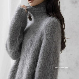 「年末前の大感謝祭」ふわふわ ニット レディース ハイネック セーター 柔らかい 暖かい シンプル エレガント 体型カバー 無地 秋冬 新作 ID2177