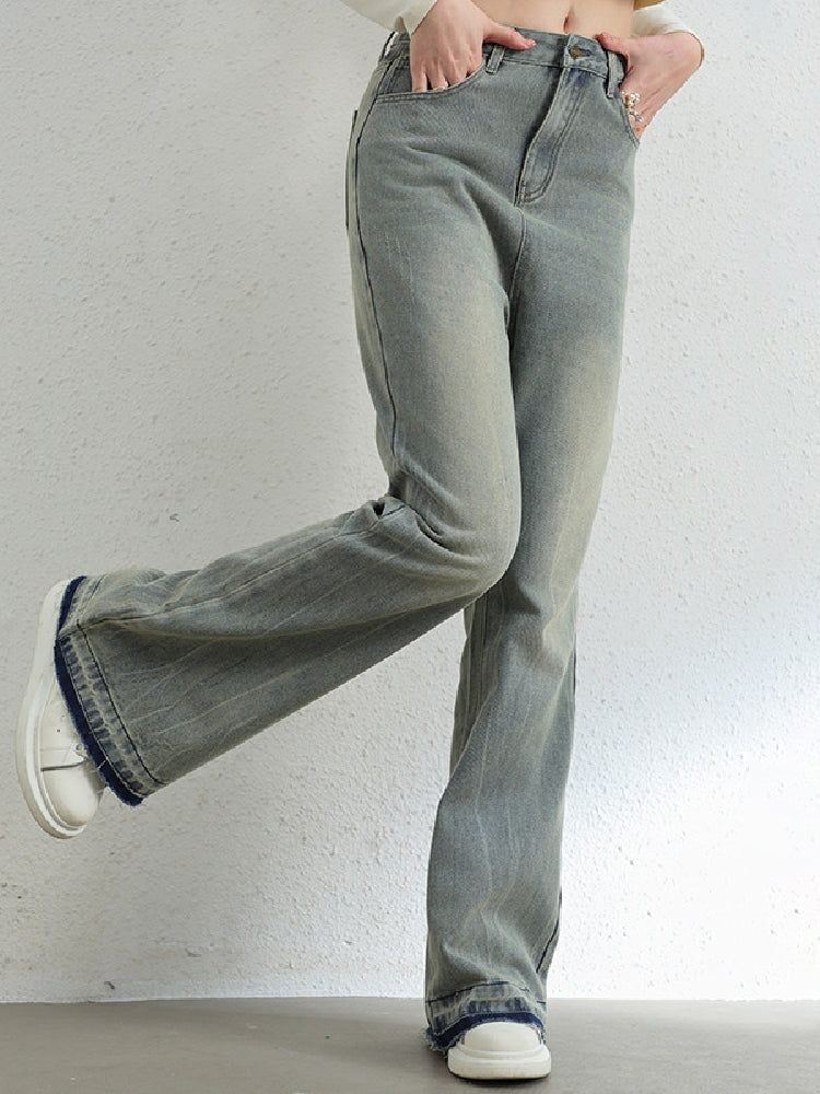 デニムパンツ レディース フレアパンツ ハイウエスト ワイドレッグ ジーンズ 美脚効果 カジュアル 着回し 通勤 通学 春夏秋 冬までロングシーズン対応 おしゃれ 人気 定番アイテム ID1630