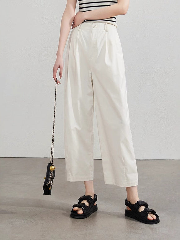 3色展開 ワイドパンツ 美脚効果 レディース 九分丈 ハイウエスト ゆったり 通勤 シンプル おしゃれ カジュアル 体型カバー 無地 春夏秋 ID1074