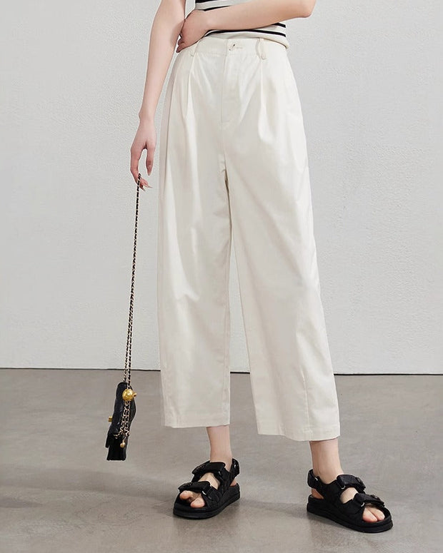 3色展開 ワイドパンツ 美脚効果 レディース 九分丈 ハイウエスト ゆったり 通勤 シンプル おしゃれ カジュアル 体型カバー 無地 春夏秋 ID1074