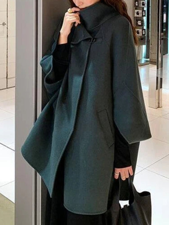 オーバーサイズ ケープ風 ウールコート レディース エレガント 体型カバー 秋冬 アウター 暖かい おしゃれ ID2290