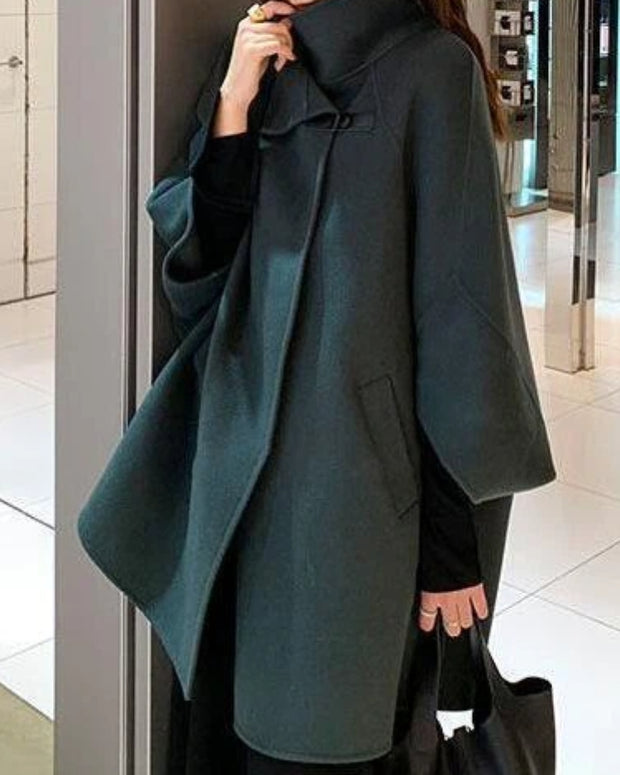 オーバーサイズ ケープ風 ウールコート レディース エレガント 体型カバー 秋冬 アウター 暖かい おしゃれ ID2290