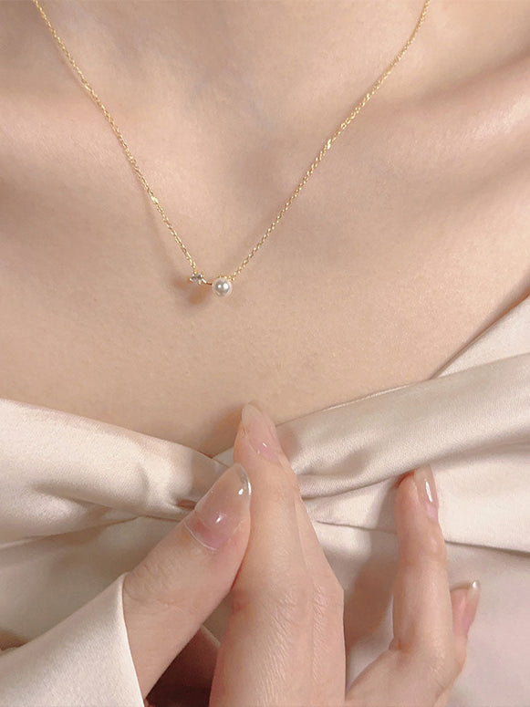 【462】パールネックレス レディース シンプル 上品 通勤用 アクセサリー 夏 高見え スキンジュエリー 華奢デザイン 新作