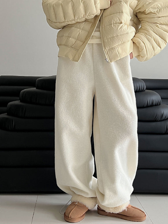 あったか 裏起毛 ドローストリング ジョガーパンツ レディース ゆったり ワイドシルエット 体型カバー シンプル カジュアル ルームウェア 防寒 ボトムス 秋冬コーデ リラックスパンツ デイリーに活躍 ID2309