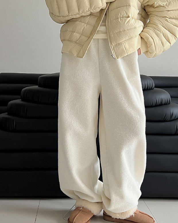 あったか 裏起毛 ドローストリング ジョガーパンツ レディース ゆったり ワイドシルエット 体型カバー シンプル カジュアル ルームウェア 防寒 ボトムス 秋冬コーデ リラックスパンツ デイリーに活躍 ID2309