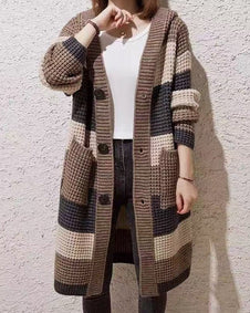 3色展開 ロングカーディガン レディース ニットフード付き ゆったり 厚手 暖かい トップス カジュアル シンプル 体型カバー 秋冬 コート風 羽織り おしゃれ 通勤 通学 お出かけ ID1635