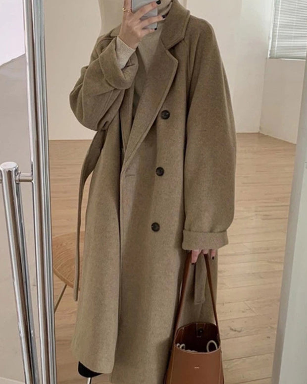 「タイムセール中！」上品 シンプル ロングコート レディース オーバーサイズ 体型カバー 無地 アウター 通勤 きれいめ 大人カジュアル ID2212