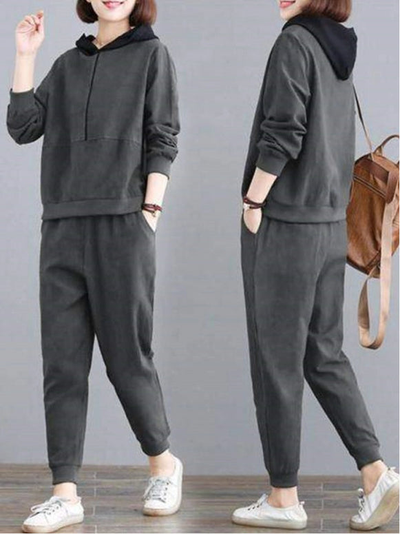 5色展開 セットアップ レディース パーカー + ジョガーパンツ 2点セット スウェット 上下セット カジュアル シンプル ゆったり 楽ちん おしゃれ 大人女子 部屋着 ワンマイルウェア 通勤 通学 旅行 春秋冬 定番 人気 ID1686
