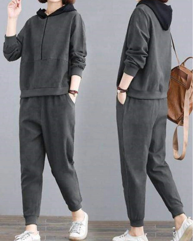 5色展開 セットアップ レディース パーカー + ジョガーパンツ 2点セット スウェット 上下セット カジュアル シンプル ゆったり 楽ちん おしゃれ 大人女子 部屋着 ワンマイルウェア 通勤 通学 旅行 春秋冬 定番 人気 ID1686