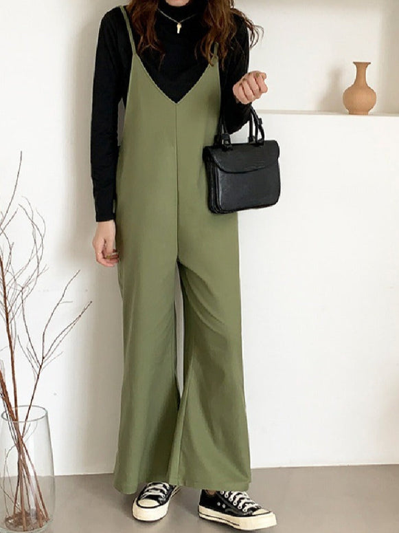 オールインワン レディース サロペット パンツ レディース ワイドパンツ Vネック ボトム サロペ 美ライン ゆったり 着痩せ キャミソール 体型カバー ゆったり低身長 楽ちん サロペット ノースリーブ 春 夏 母の日 大人 ID1321