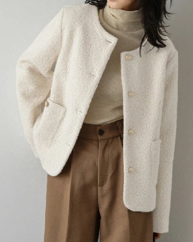 新作 シャネル風 ウール コート シック 汎用 シアーリング アウター 上品 レディース トレンド おしゃれ 保温 快適 着心地 大人 女性 エレガント 洗練 都市 テイスト 素材 シルエット フォーマル プレミアム ID2026