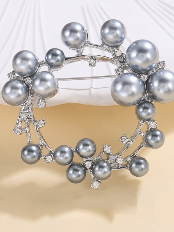 ランキング1位！ブローチ フォーマル 卒業式 卒園式 入学式 入園式 セレモニー ママスーツ パール キュービックジルコニア ピン 華やか 大人 上品 ゴールド シルバー チャコール ID1270