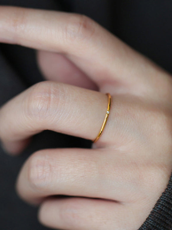 ジルコニア チタンリング レディース シンプル 細身 指輪 ペアリング プレゼント 記念日 重ね付け アクセサリー 高見え ジュエリー ID1566