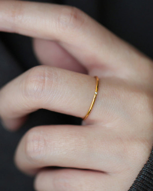 ジルコニア チタンリング レディース シンプル 細身 指輪 ペアリング プレゼント 記念日 重ね付け アクセサリー 高見え ジュエリー ID1566