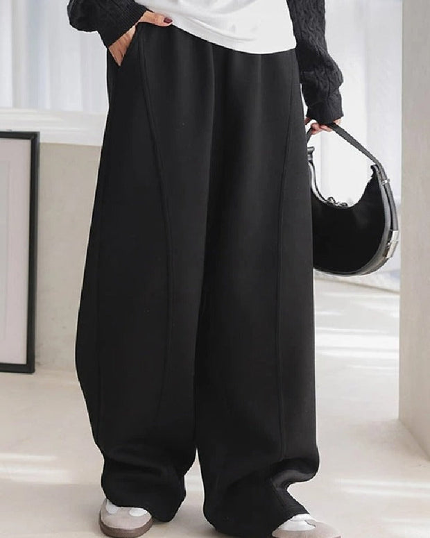 カーブパンツ スウェットパンツ ワイドパンツ レディース [ 丈が選べる ] 秋 秋服 秋冬 ユニセックス メンズ パンツ ボトムス ズボン 長ズボン ロングパンツ ワイド スウェット ウエストゴム 体型カバー 低身長 高身長 丈 短い 丈長め 長め ゆったり ID1656