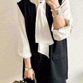 「72H限定！半額以下！」3色展開 パンツセット 2点SET 入学式 入園式 卒業式 卒園式 七五三 結婚式 コンサバ 無地 トップス＋ハイウエストパンツ ID210