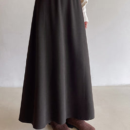 暖かい ロング丈 フレアスカート レディース きれいめ 体型カバー 上品 冬コーデ Aライン スカート ID2296