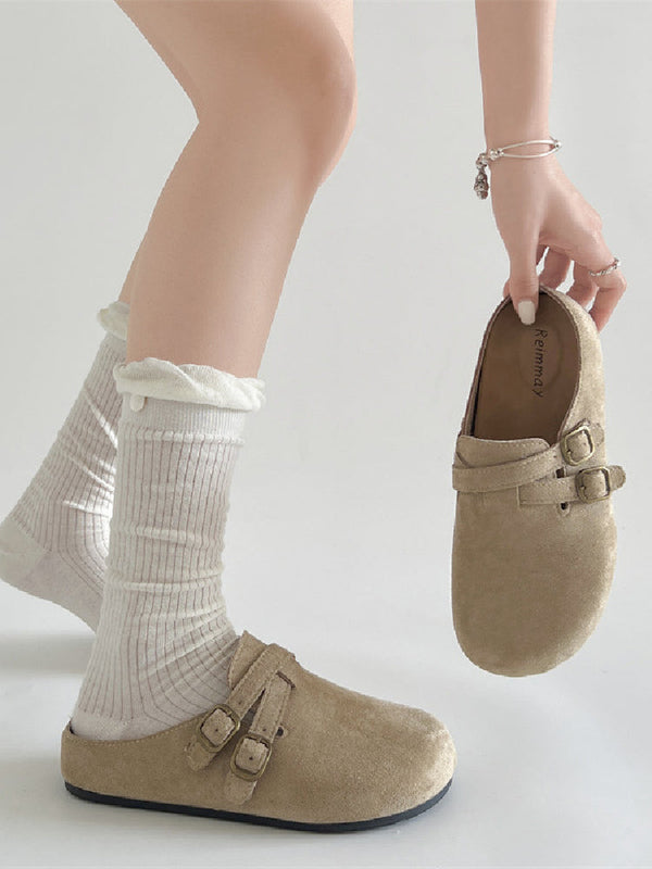 3色展開 ボストン サンダル レディース フラットソール ぺたんこ カジュアル 歩きやすい 春秋新作 ID1557