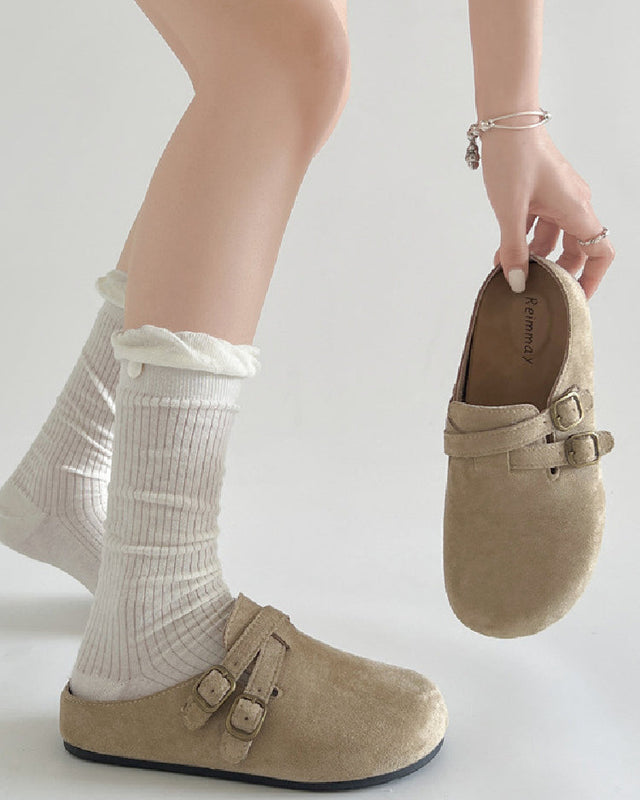 3色展開 ボストン サンダル レディース フラットソール ぺたんこ カジュアル 歩きやすい 春秋新作 ID1557