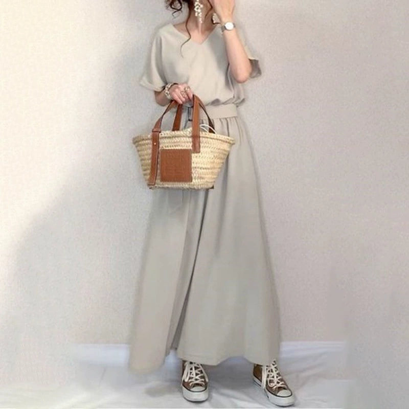 お見逃しなく！ ワンピース スリム見え エレガント 通勤スタイル ウエストマーク 無地 ロング丈 シンプル きれいめ系 フェミニン おしゃれ デイリーコーデ ID246