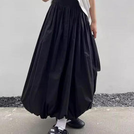 ID90 Skirt Flower Balloon Silhouette A-line Skirt Flare Half-length Girly Elegant 