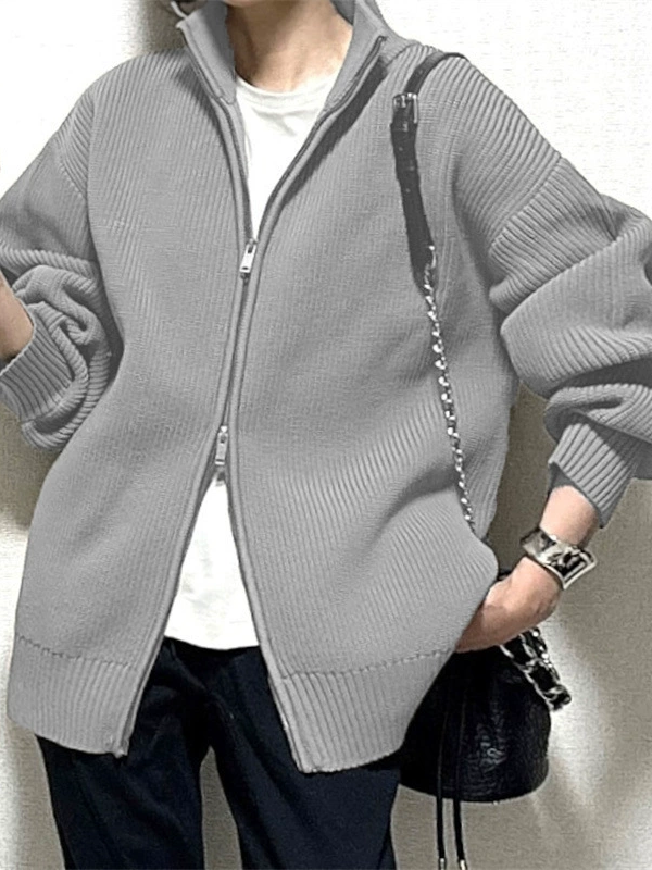 ID123 Cardigan, Loose Fit, Simple, Knit, Long Sleeve, Outerwear, Loose Fit, Casual, Stylish, Feminine, Clean-cut, Basic Coordination, Easy to Mix and Match 