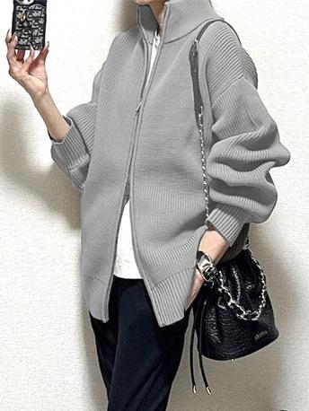 ID123 Cardigan, Loose Fit, Simple, Knit, Long Sleeve, Outerwear, Loose Fit, Casual, Stylish, Feminine, Clean-cut, Basic Coordination, Easy to Mix and Match 