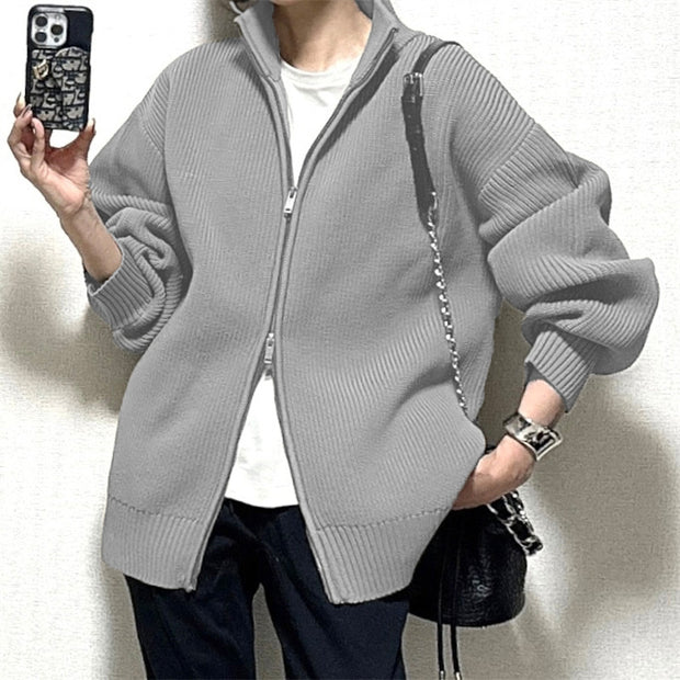 ID123 Cardigan, Loose Fit, Simple, Knit, Long Sleeve, Outerwear, Loose Fit, Casual, Stylish, Feminine, Clean-cut, Basic Coordination, Easy to Mix and Match 