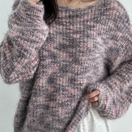 ID119 Knit Pullover Knit Tops Loose Fit Design Women's Stylish Simple Casual Daily Comfortable Also Recommended as a Gift 