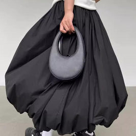 ID90 Skirt Flower Balloon Silhouette A-line Skirt Flare Half-length Girly Elegant 