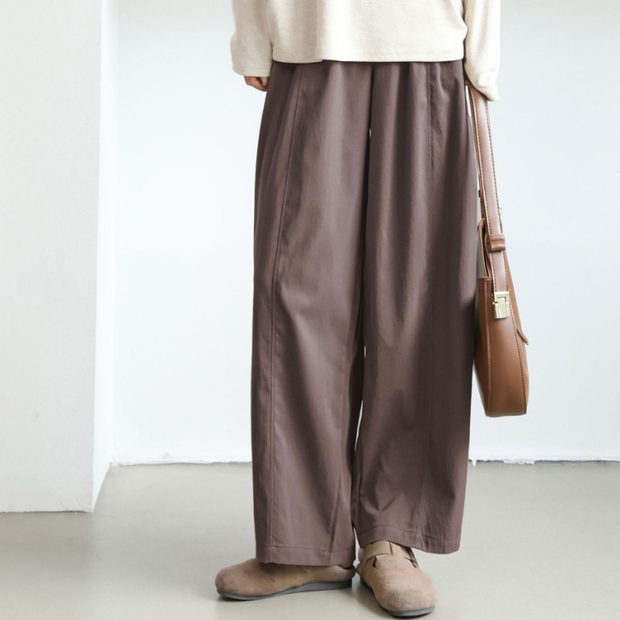 ID130 Pants Balloon pants Wide leg Plain Loose fit Simple Stylish Casual Clean style Covers body shape Daily coordination 