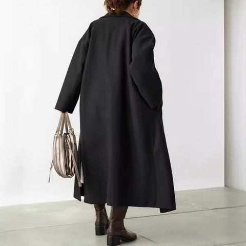 ロング チェスターコート レディース ウール風 オーバーサイズ ダブルボタン シンプル きれいめ 通勤 カジュアル 大人女子 秋冬 新作 ID2022